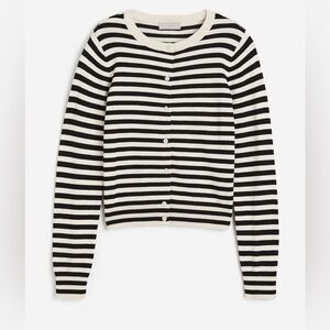 Fine knit striped cardigan